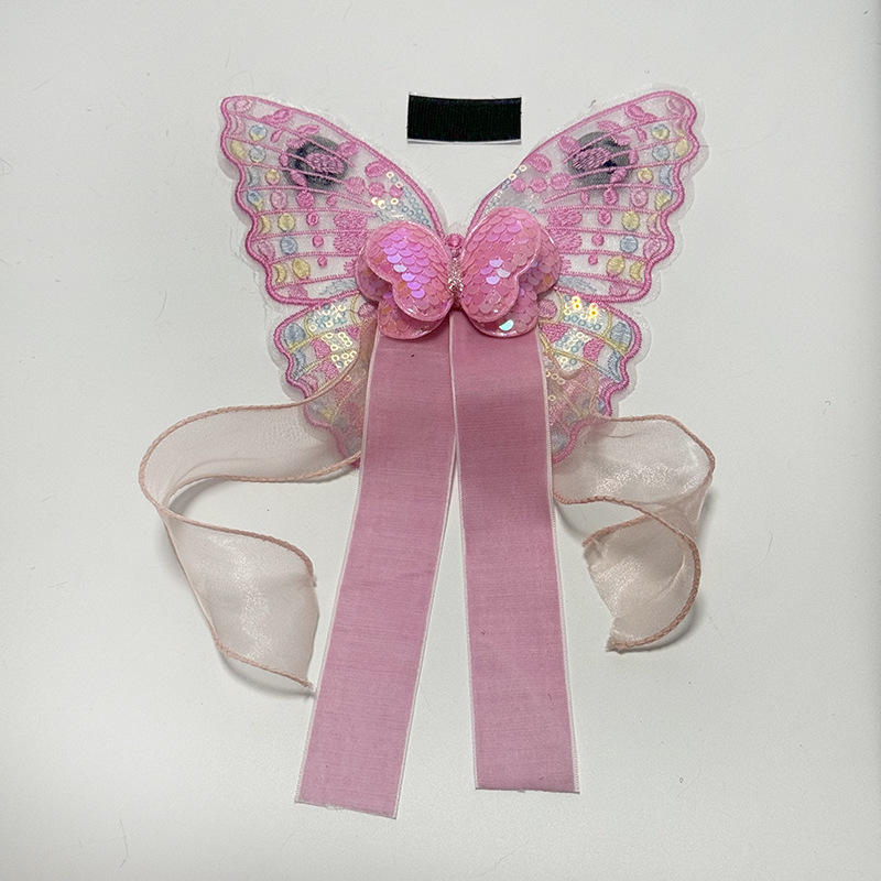 Universal Children's Helmet Decoration Bow Streamer Quick Release Helmet Universal (Auto Parts and Accessories) - pink