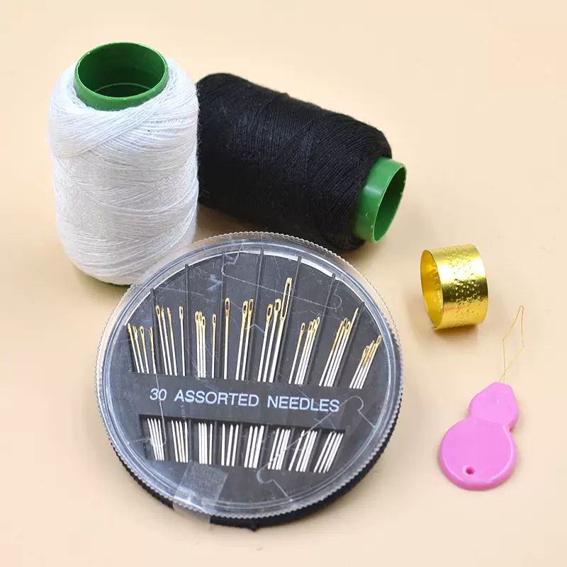家用缝补针线套装黑线缝衣线实用针线包彩色针线盒小卷缝纫线结实