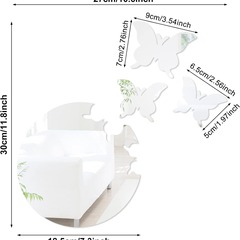 Butterfly Mirror Sticker Round Self-Adhesive Wall 3D Acrylic Removable Wall Decor Home Wedding Living Room Bedroom