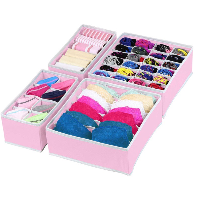 Almacenamiento de ropa interior de cuatro piezas armario cajón malla ropa interior calcetines caja de almacenamiento ropa interior caja de almacenamiento