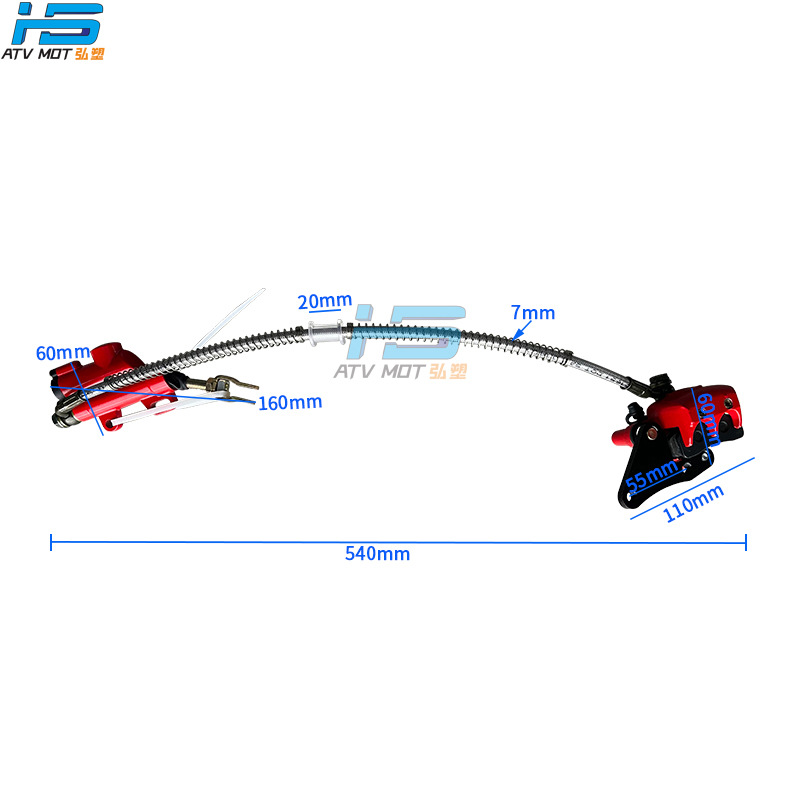 Off-Road Motorcycle Accessories 110 125Cc2 Piston Oil Rear Disc Brake Hydraulic Rear Brake Pump Caliper Bracket Assembly