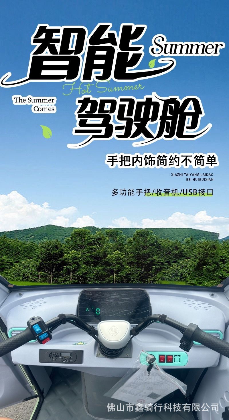 Enclosed Electric Tricycle for Household Use