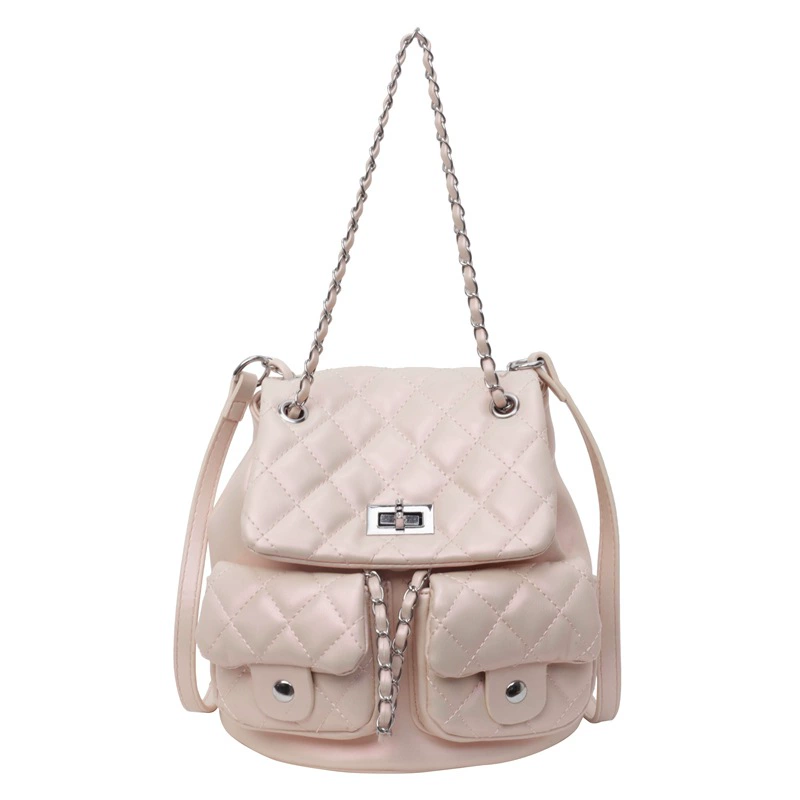 Backpack, capacious one-shoulder bag, summer bag strap, Chanel style, high-end