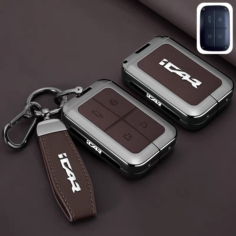 Suitable for Chery ICAR V23 key case, V23 pickup physical Bluetooth remote control protective cover, car key pouch for men and women