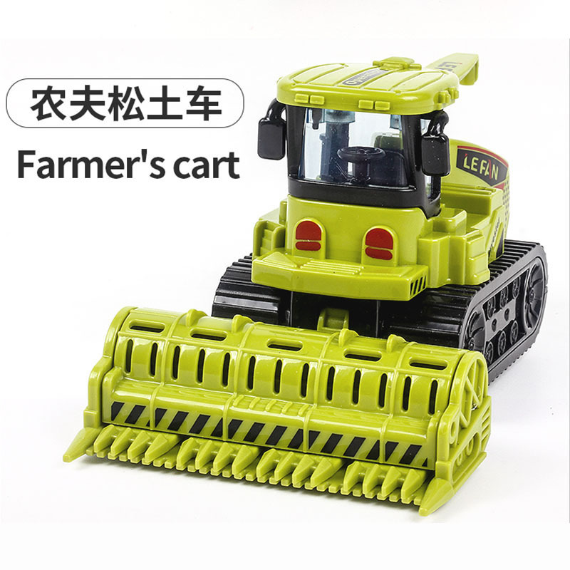 modelo de tractor de simulación infantil juguete cosechador de trigo de agricultores inercia resistente a la caída combinación vehículo de transporte agrícola