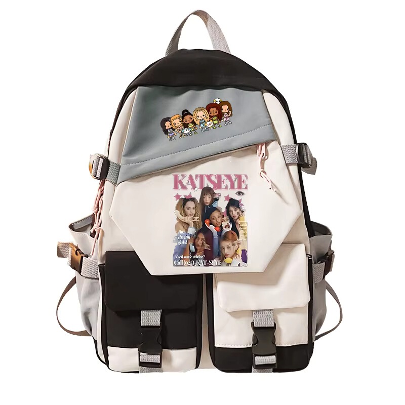 Multifunctional Teen Laptop Backpack KATSEYE Women's Canvas School Bag High Quality Student Backpack