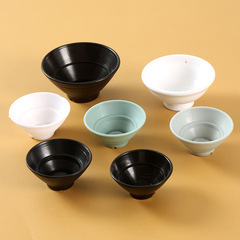 シミュレーションDIY微縮食遊びうどん碗日本式碗白碗小黒碗日本式弁当碗茶碗置物
