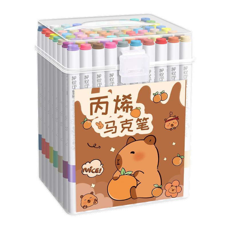 卡皮巴拉不透色可叠色丙烯马克笔小学生用水彩笔可水洗儿童彩色笔|undefined