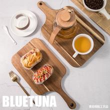 美式韩式木质餐盘披萨面包板西餐牛排餐盘木板相思木托盘长方形
