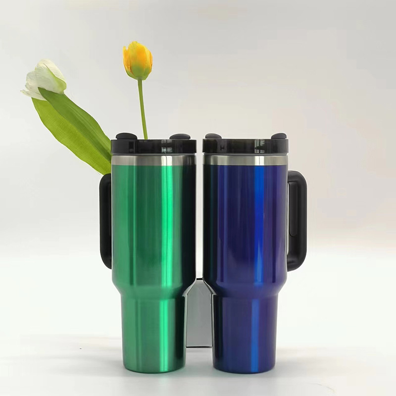 Transfronterizo 40oz mango taza de helado pintura transparente 304 taza de vacío de acero inoxidable popular Stanley Mismo Coche Taza