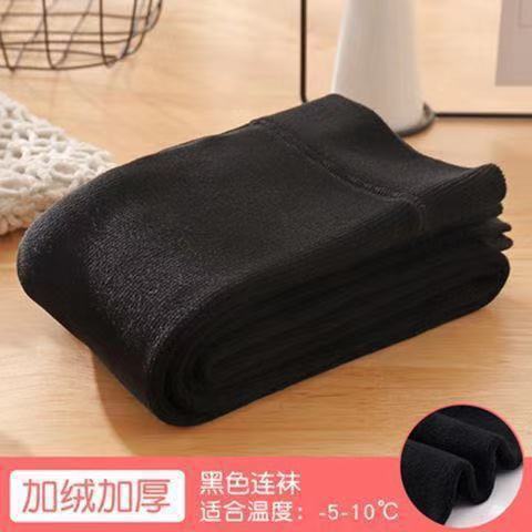 女の子の一体の毛の底のズボンとベルベットの厚い秋冬の大きい子供の縦の条のズボンの靴下の赤ちゃんの厚い毛の外は洋風を着ます。