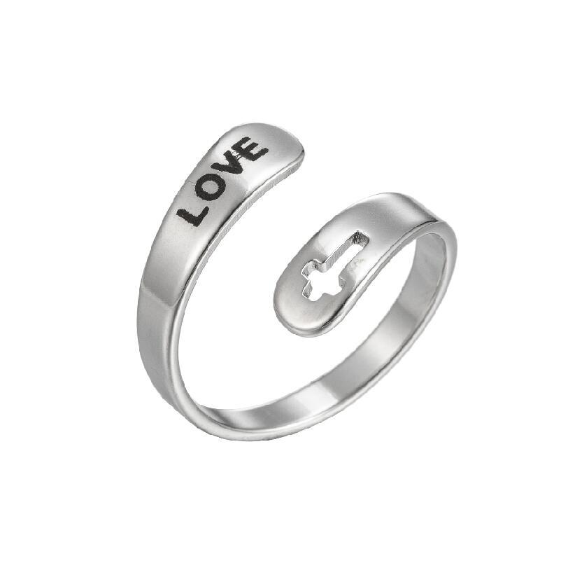 Retro Number Stainless Steel Open Ring Plating No Inlaid Stainless Steel Rings display picture 1