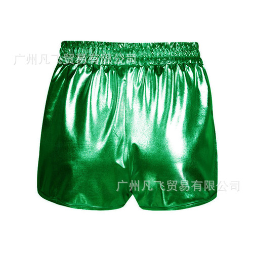 Women's wear bright leather straight casual elastic waist summer hot pants shorts eight-color five-size