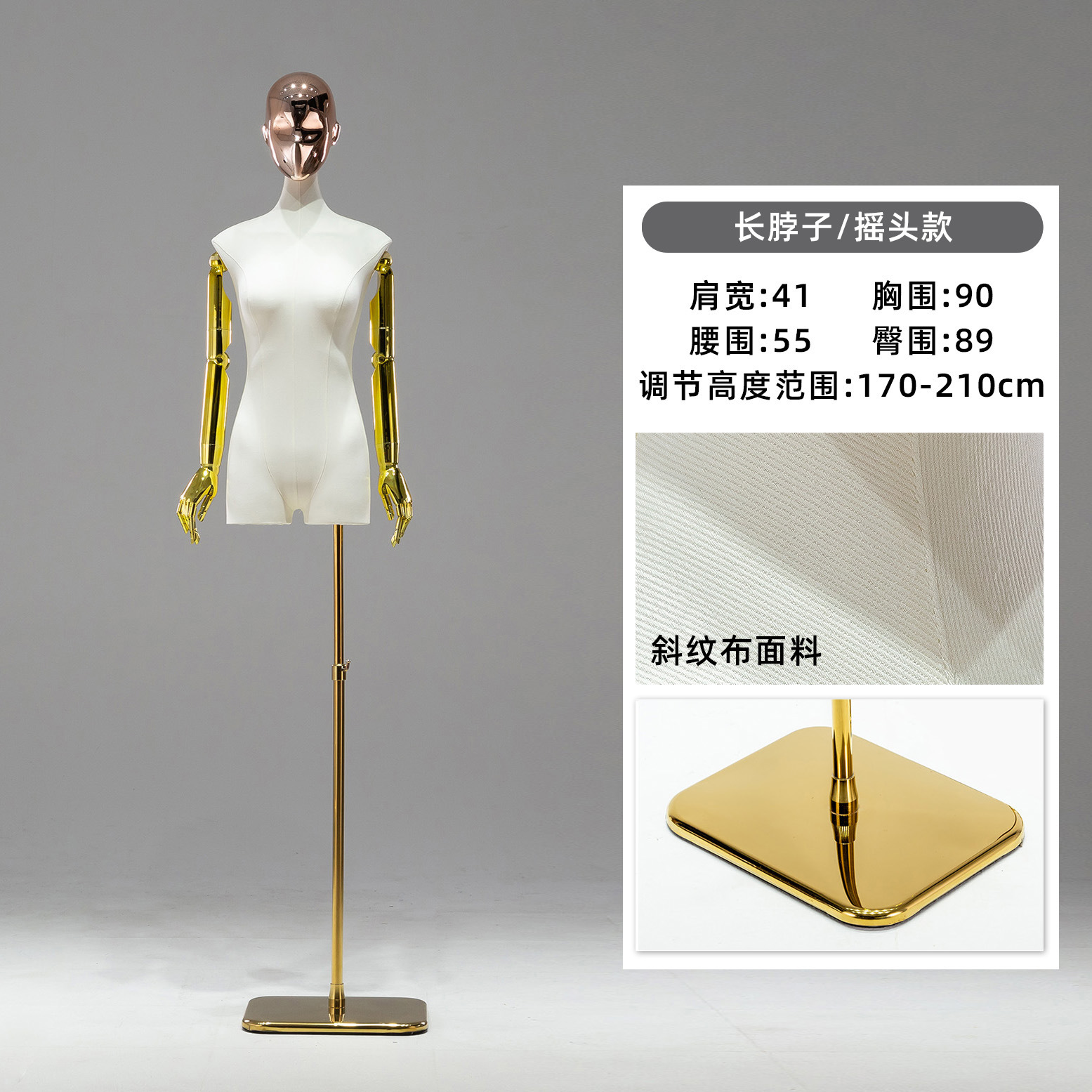 Maniquí Femenino de Busto con Clavícula de Plástico para Tiendas de Ropa y Escaparates image 19