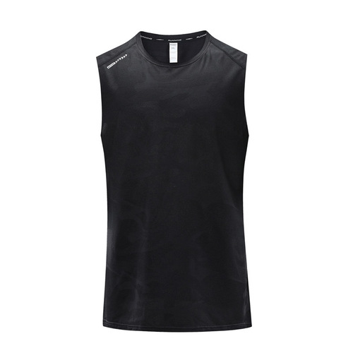 Summer Style European and American Men's Sports Quick-Drying Vest T-shirt Round Neck Running Training Clothes Basketball Shooting Sleeveless Vest