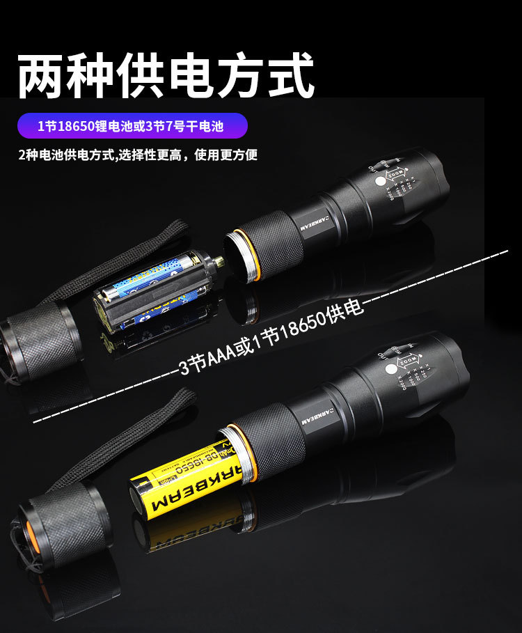 Uv Ultraviolet Flashlight Dual Light Purple Light Jade Anti-Counterfeiting Banknote Detection Cat Moss Fluorescent Agent Detection Light Scorpion Light