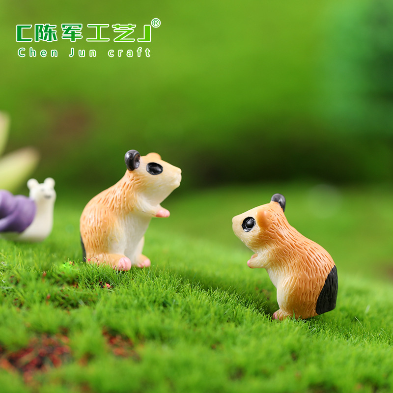 Chuột hamster dễ thương, mô hình tiểu cảnh resin, đạo cụ nền chụp ảnh (z-CJ-1107)