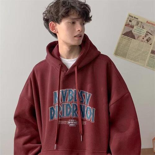 Heavyweight Fleece Hooded Sweatshirt for Men - Spring/Autumn Style, American Loose Fit Men's Trend Brand Outerwear