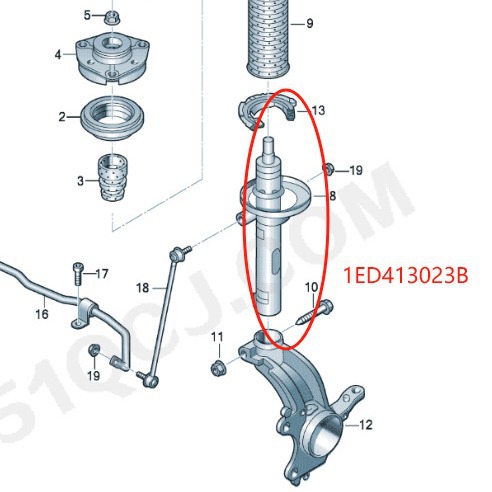 ID4 ID6 front shock absorber original brand new 1ED413023B/Dpneumatic shock absorb 4