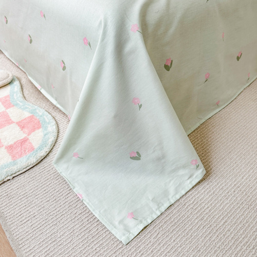 100% Cotton Four-Piece Set All-Cotton Comforter Cover Bed Sheet Student Dorm Three-Piece Set Four-Season Cover Bedspread Bed Skirt Bedding