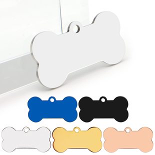 Stainless steel dog tag European and American cross-border pet anti-lost tag laser lettering hollow dog claw bone wholesale identity card