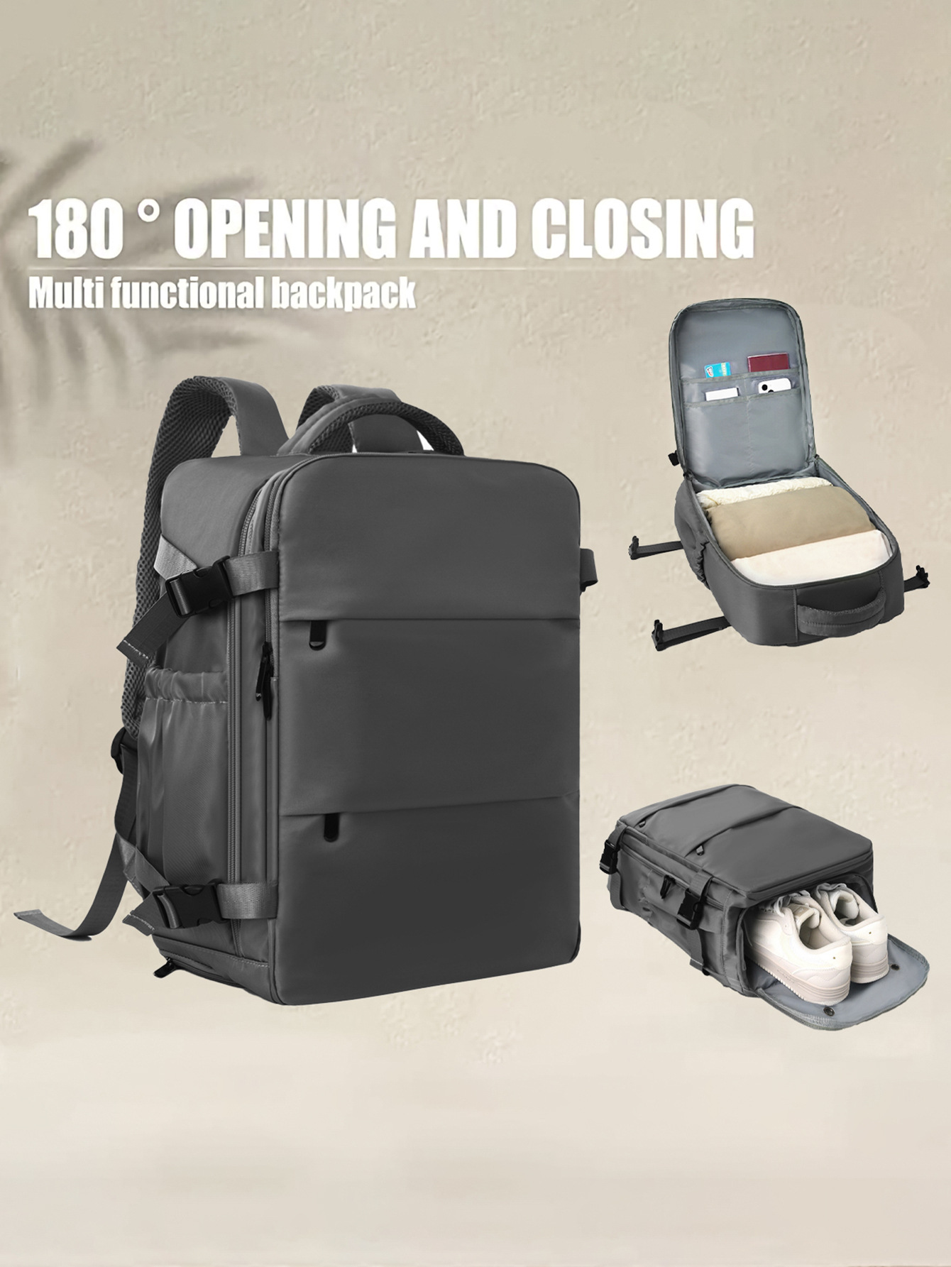 Multifunktionsrucksack mit großer Kapazität für die Schule und Reisen, tragbare Gepäcktasche_voghion.com