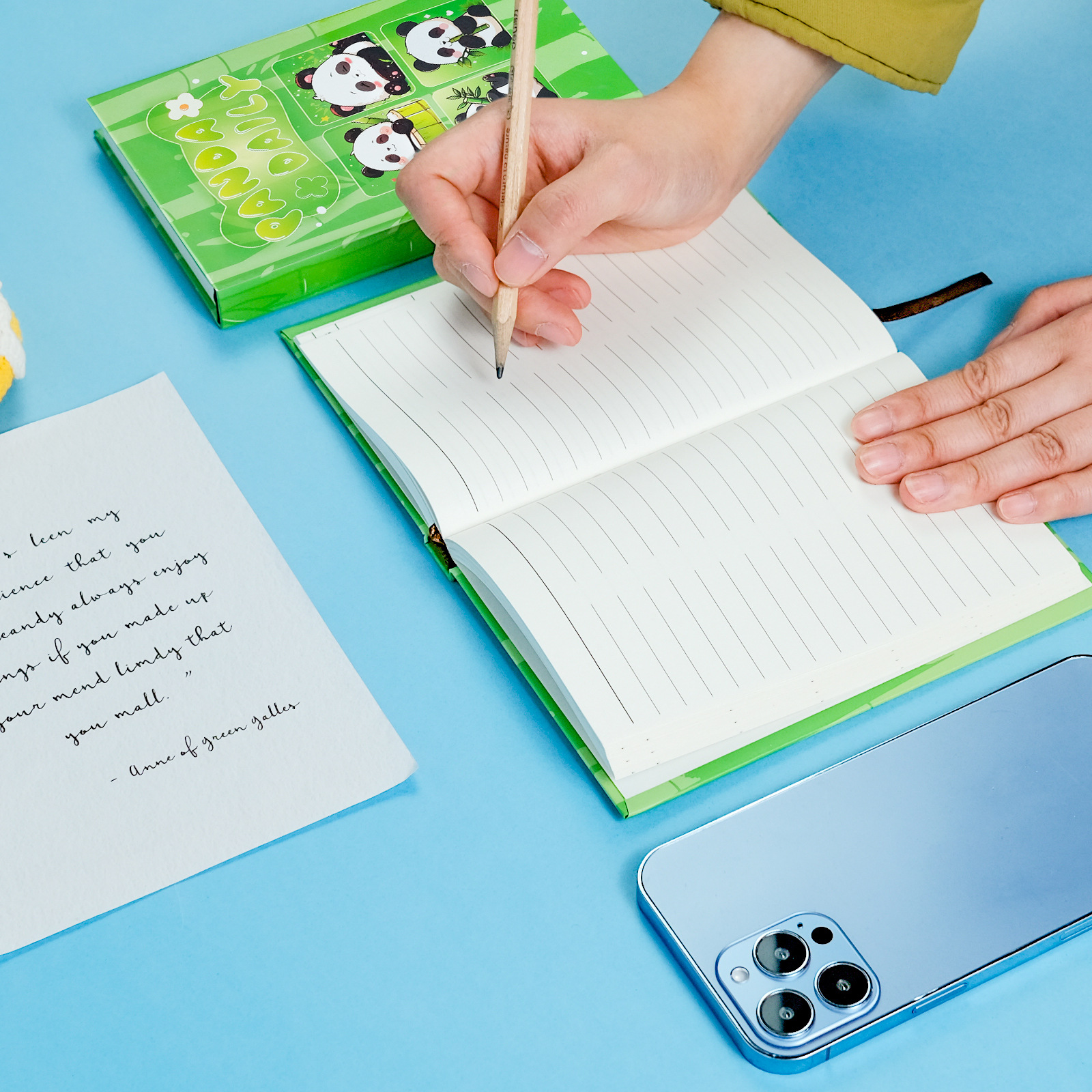 Cute Panda Daily Grid Notebook Portable Four Grid Record Book_voghion.com