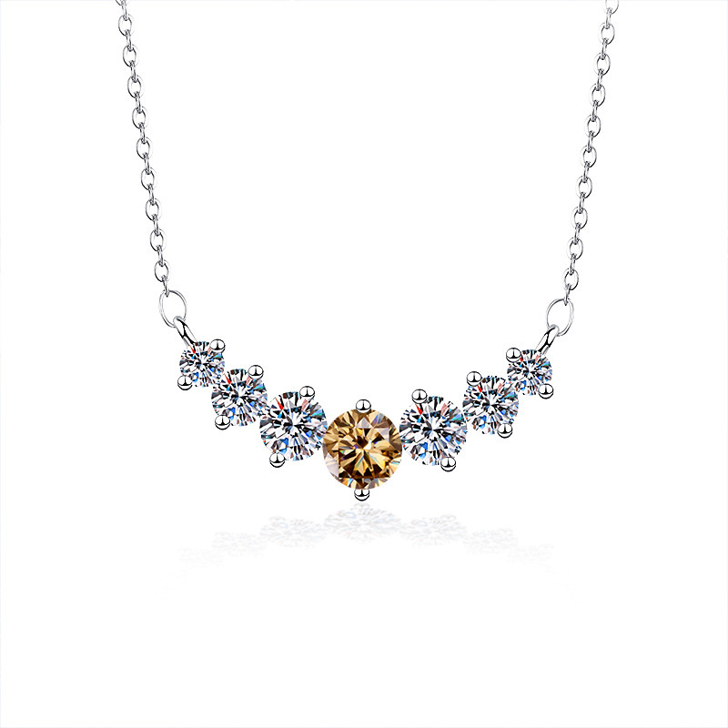 Colgante de plata esterlina 5 quilates 925 collar de piedra de moissanita collar de plata colgante de clavícula de mujer comercio exterior transfronterizo