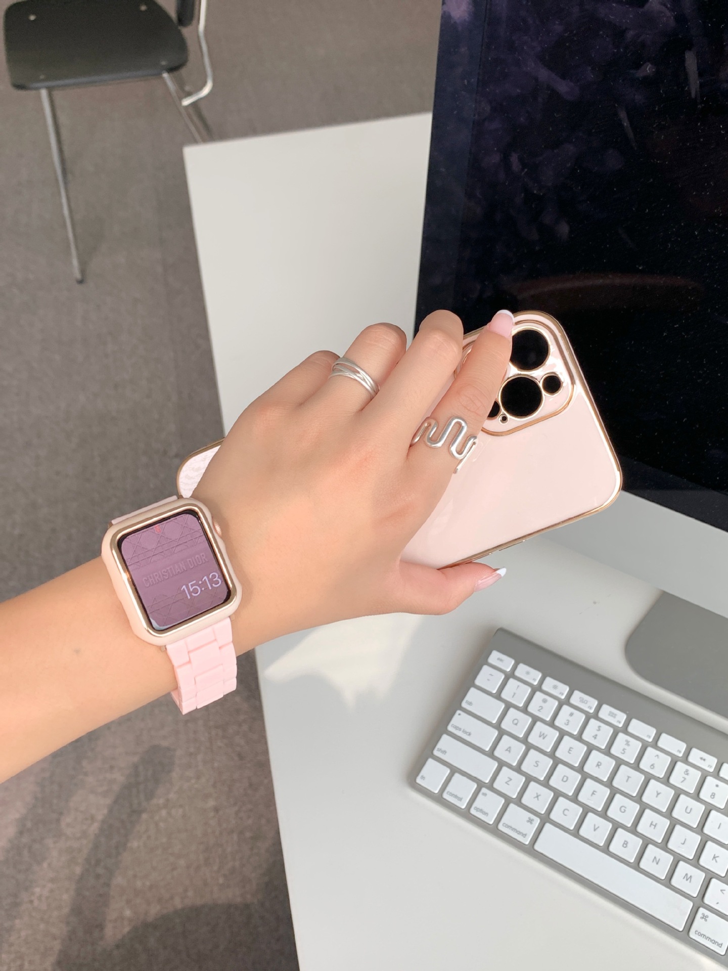 로즈 파우더 스트랩