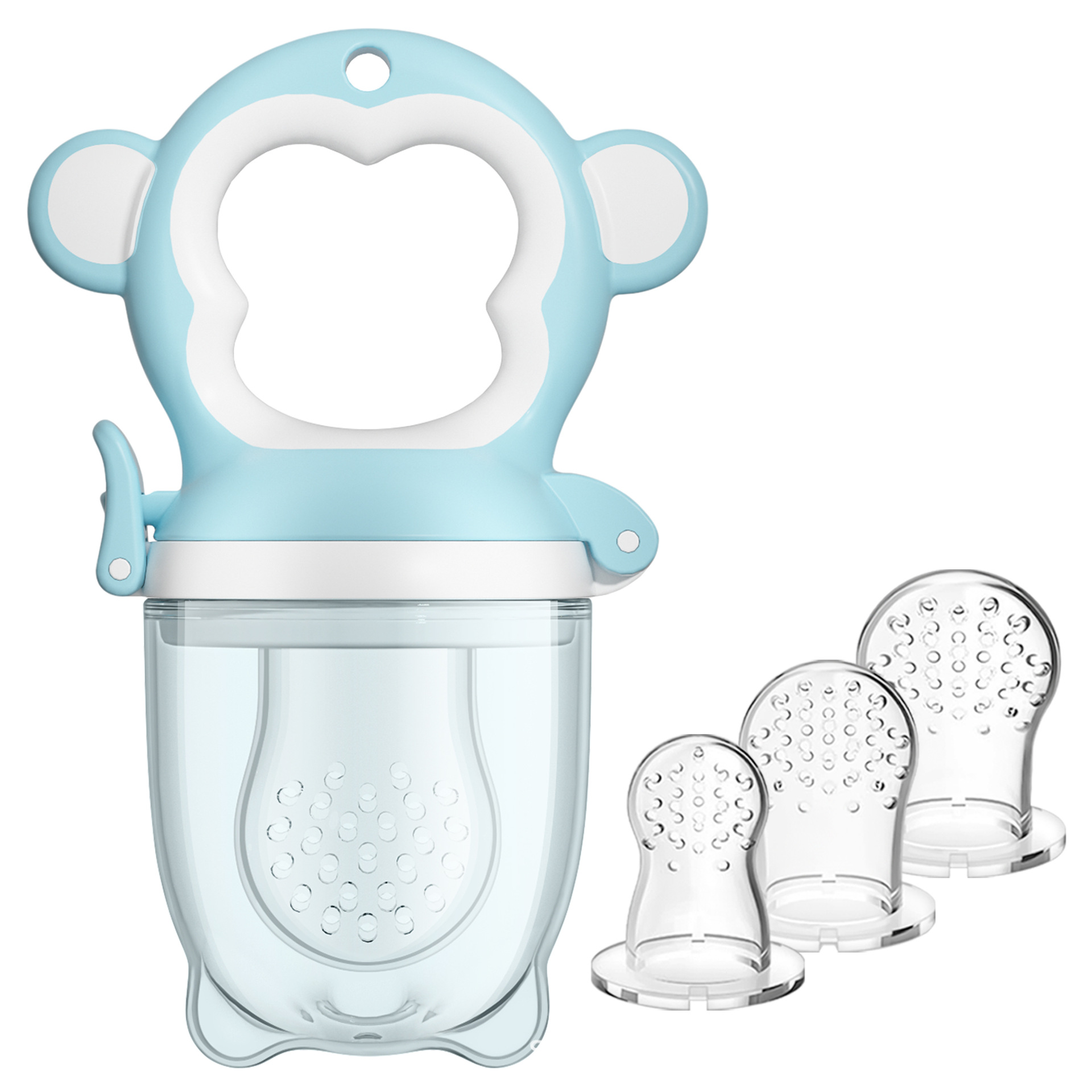 Mordedor de Frutas para Bebés, Juguete de Dentición de Frutas y Verduras, Chupete Mordedor para Bebés, Herramienta para Comer Puré de Frutas.