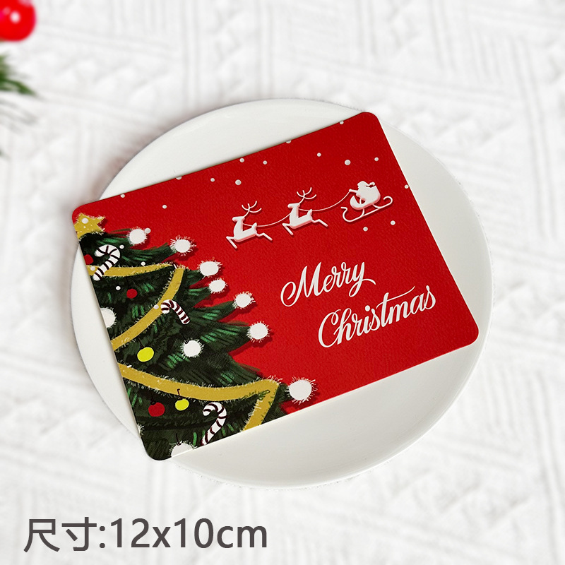 Tarjeta de felicitación navideña roja de una cara; Accesorios
