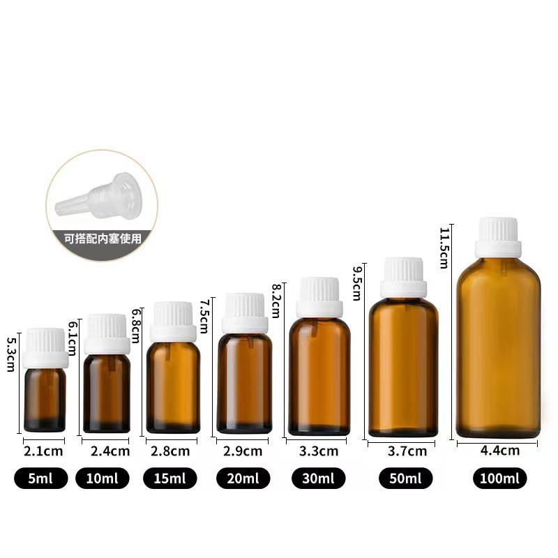 Botella de aceite esencial marrón 30ml botella cosmética de vidrio opaque engrosado marrón botella de goteo botella de esencia