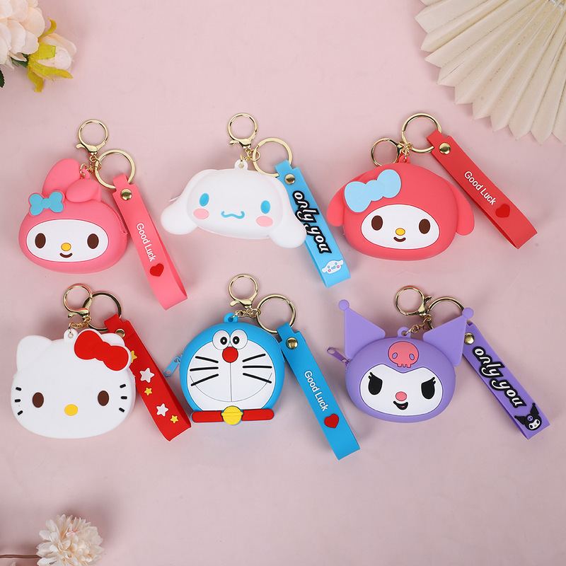 New Cartoon Silicone Zipper Coin Purse Keychain Pendant Cute Japanese Style Wholesale Fun New Cartoon Silicone Zipper Coin Purse Keychain Pendant Cute Japanese Style Wholesale Fun