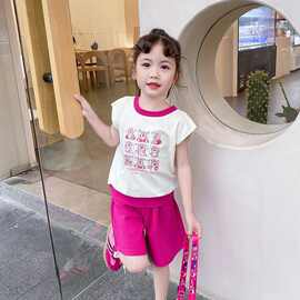 女童套装夏装新款儿童韩版洋气小众露背上衣短裤小童两件套