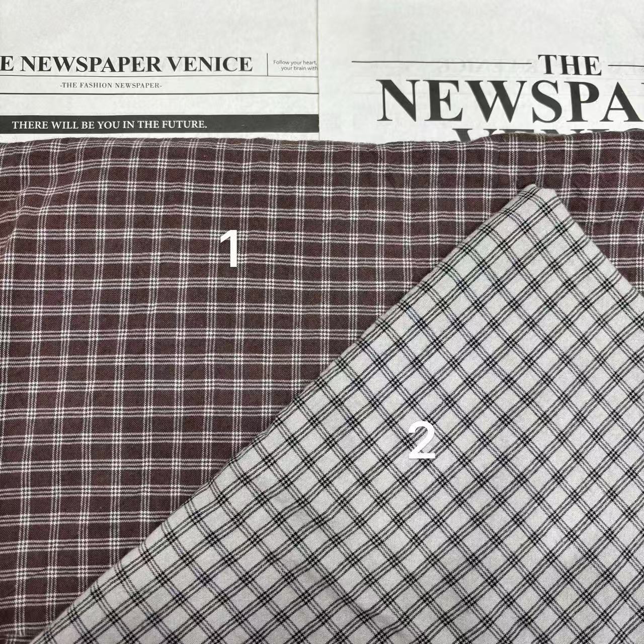 全棉水洗复古多线格子男装女装衬衫连衣裙头饰发箍包包抱枕鞋材帽