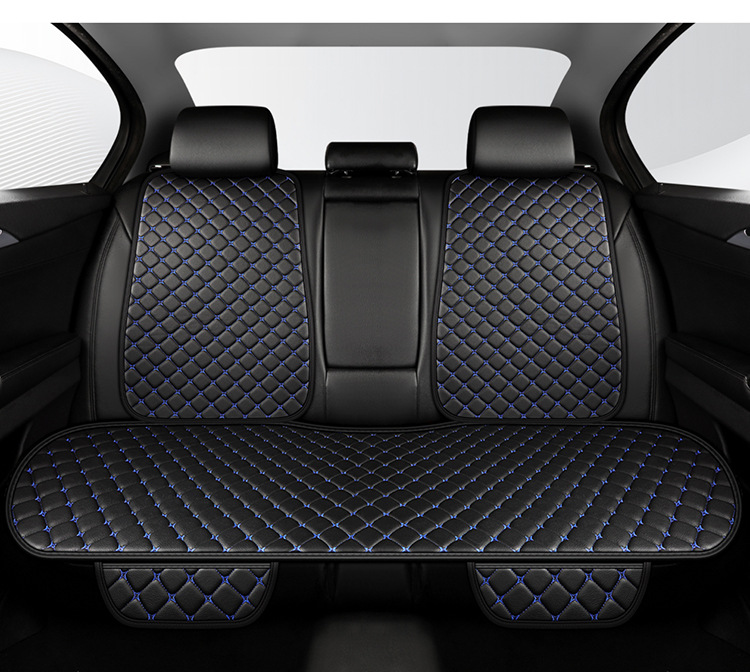 All-Season Leather Seat Cushion Cover, Summer Non-Slip and Wear-Resistant Leather Rear Seat Cushion, Single Piece for Five Seats