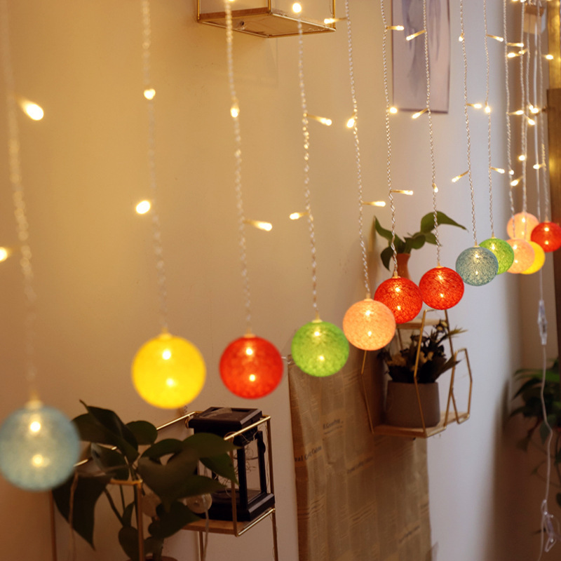 led cotton ball ice bar romantic ins Valentine's Day girl heart room decoration Christmas cotton ball Ice Bar Light in stock