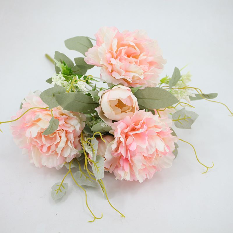 Simulación de un montón de peonías decoración del hogar flores artificiales flores imitación fotografía apoyos flores de seda al por mayor