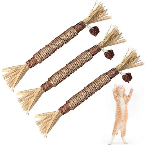 Catnip Bamboo Sticks Pet Laffy Wood Cat Toys Chewing Rods