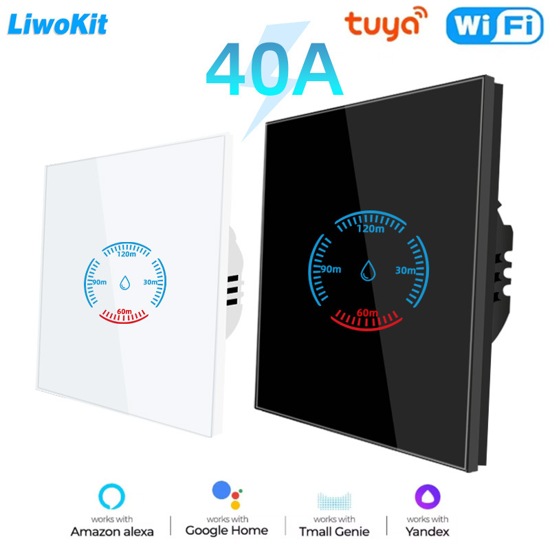 european graffiti smart wif water heater 40a touch switch app control adjustable button light waterproof