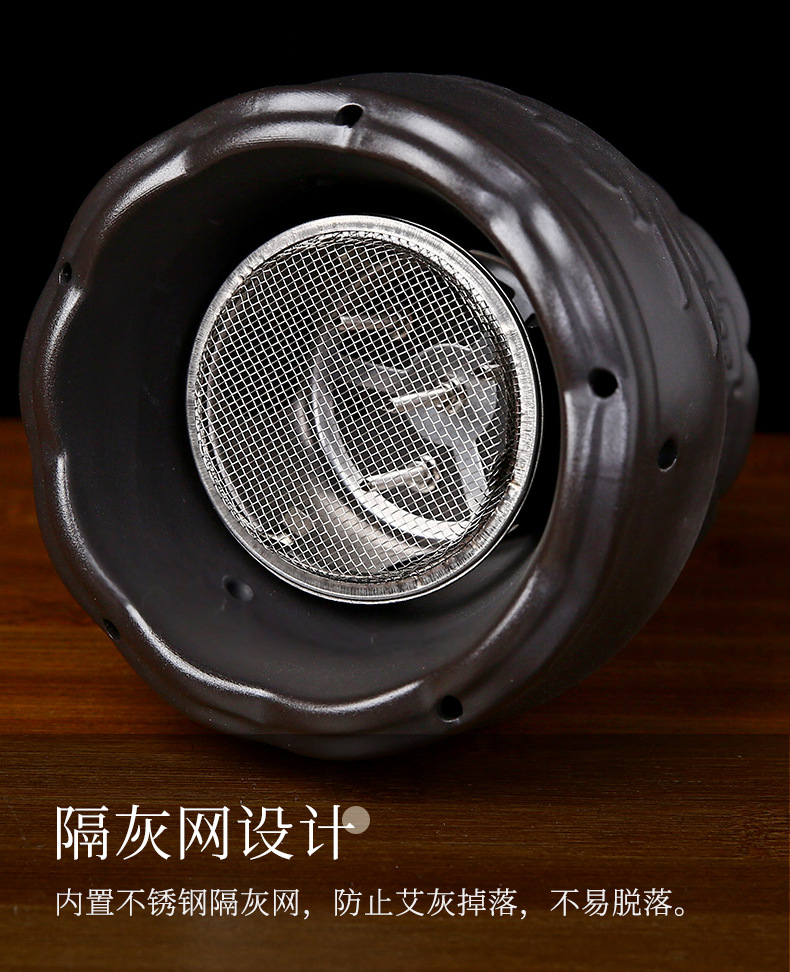 Bian Stone Fire Dragon Cup Medium Size with Cloth Sleeve for Gua Sha Massage and Fire Therapy in use