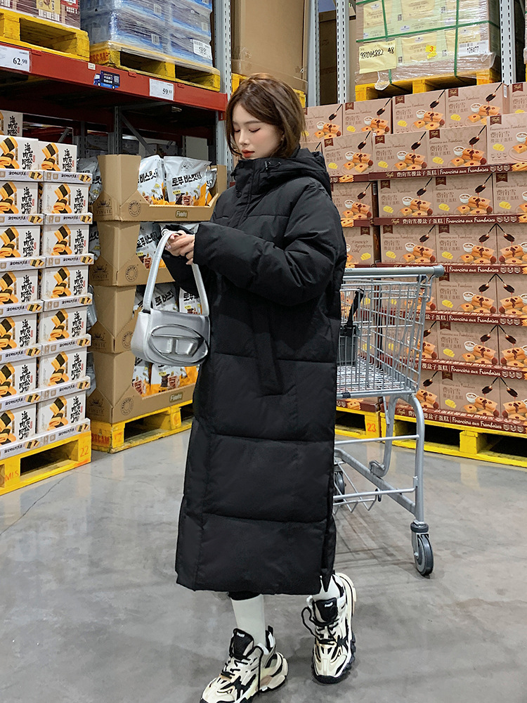 Ropa de algodón para mujeres de rodilla larga 2025 invierno nuevo engrosado chaqueta de algodón de estilo coreano chaqueta de algodón de estudiantes