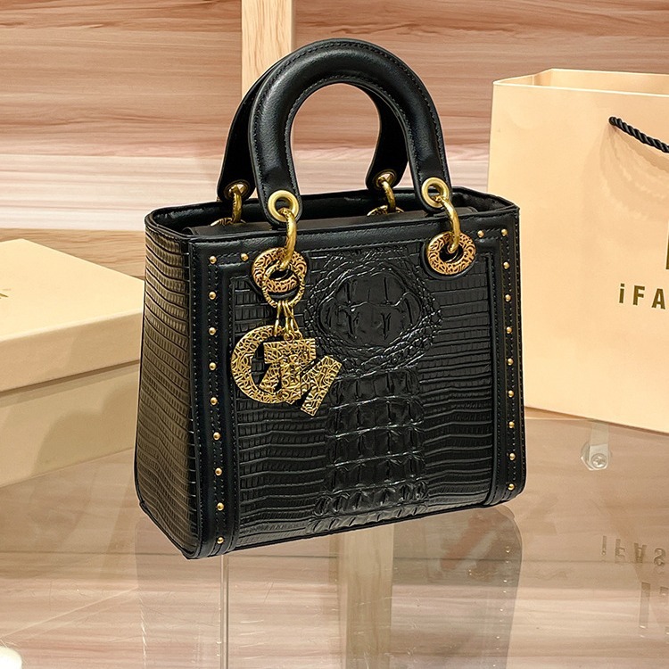 Xiaocd2024 Yeni Üst Düzey Hakiki Deri Timsah Desenli Daifei Kadın Tek Omuz Çapraz Çanta_voghion.com