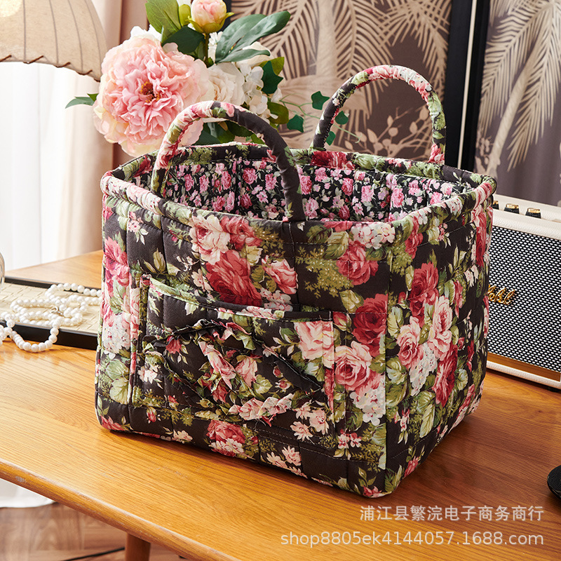 対外貿易輸出家庭布芸収納バスケット韓国式田園風携帯下着雑物整理枠機洗濯収納バスケット