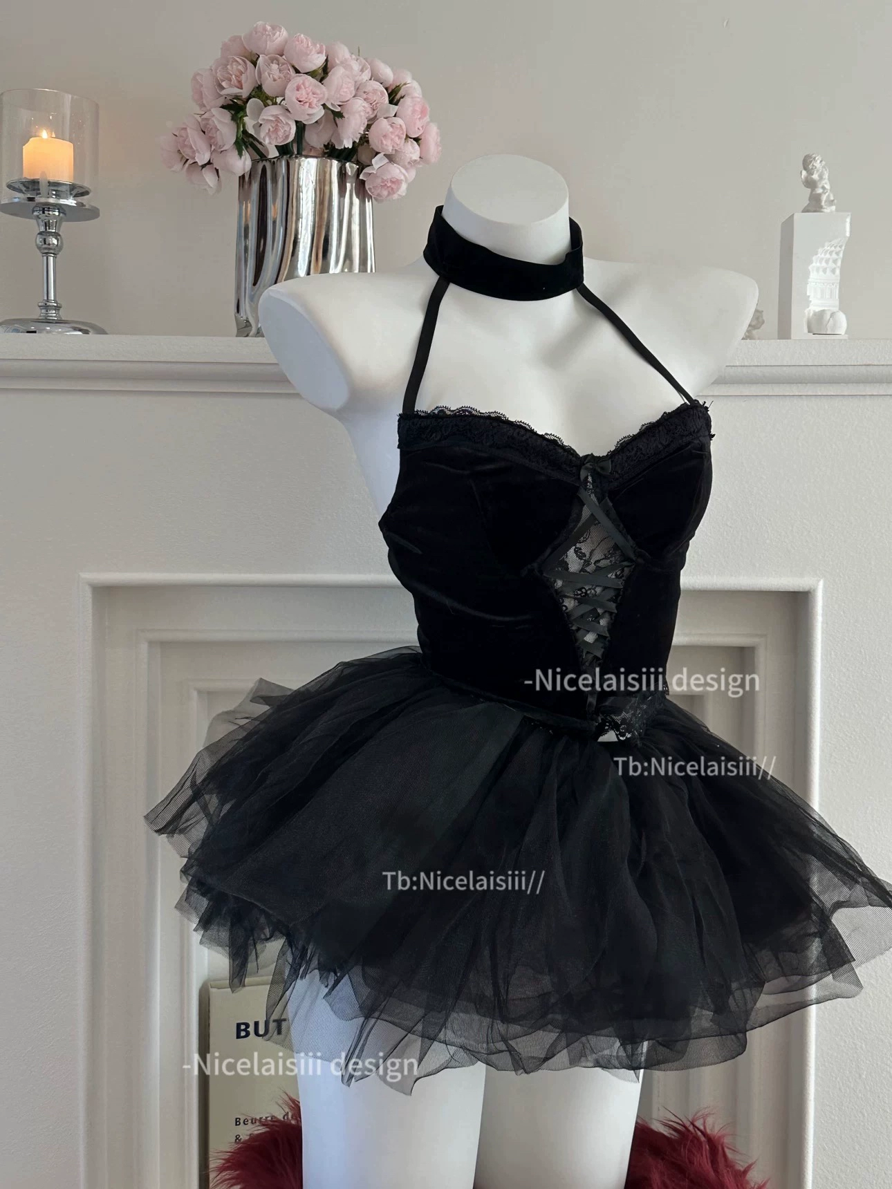 Сладкая пряная подруга бархатная шея темно-темный готический топ