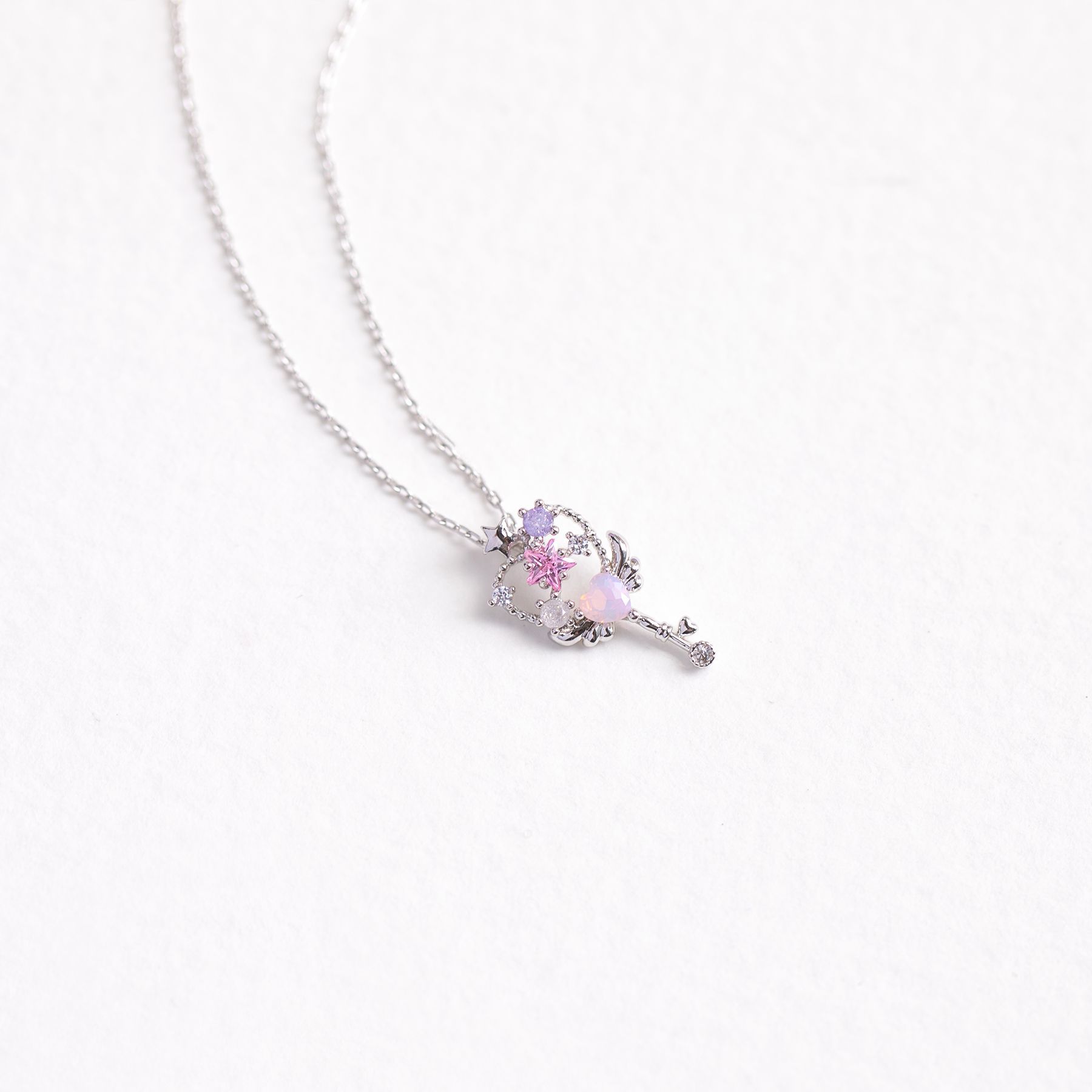 Fashion Heart Shape Copper Pendant Necklace Zircon Copper Necklaces