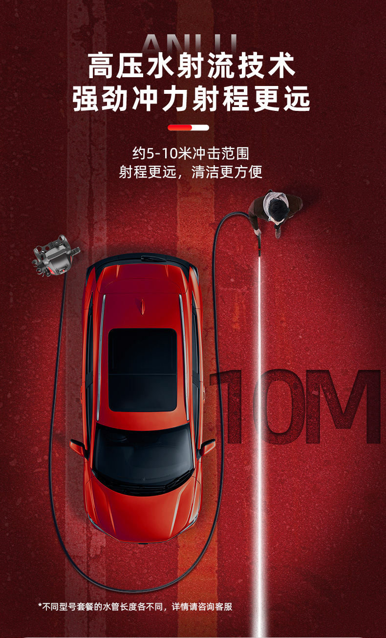 2000W high-power copper wire motor VCM-D Anlu car washer high-pressure water gun high-power 220V water pump household