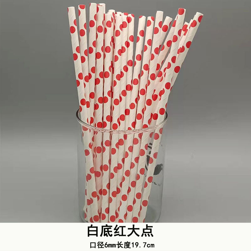 Grande en stock paja de papel desechable al por mayor paja de papel degradable paja de punto redondo grande