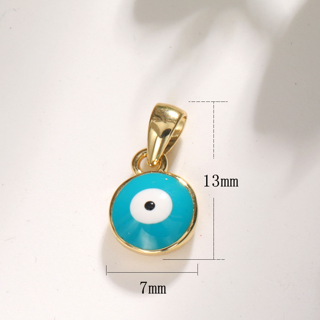 5g Weight Gold Plated Plating Material Zircon Inlay Material Charms, Jewelry Accessories Classification 1 Piece Quantity Copper Material Devil's Eye Pattern Enamel, Plating, Inlay Design IG Style, Simple Style Style 1 Piece Copper Zircon Devil's Eye 8