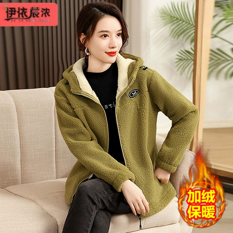 Куртка зимняя новая гранулированная бархатная утолщенная куртка на флисовой подкладке для матери женская модная повседневная одежда из плотного хлопка для женщин среднего возраста